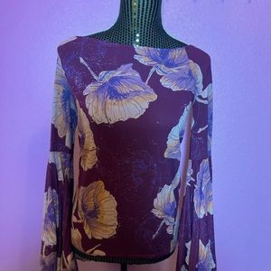 We The Free Purple Flowery Top